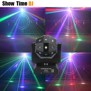 Dj RGB แสง LED ตกแต่งทุเรียน Moving Head Light 20W Strobe สีแดงสีเขียวเลเซอร์ 3 in 1 ที่ดีผลแสงแสดง