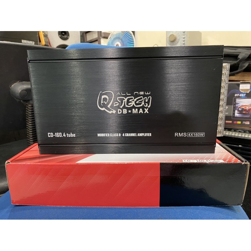 เพาเวอแอมคลาสดี แบบโมหลอดแท้ 4CH Q-TECH CD-160.4 วัตรจิง 200w*4 ขับกลางแหลม 16+ ดอก แท้
