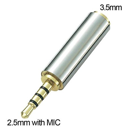 อะแดปเตอร์แปลงหัวต่อสายสัญญาณเสียง 2.5mm Male to 3.5mm Female 3 Ring 4-Pole Jack Audio Adapter Converter for Headphone E