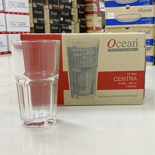 [กล่อง 6ใบ /P01962] แก้วน้ำทรงสูง 420มล. ใส่สมูทตี้ กาแฟเย็น Ocean Centra Long Drink