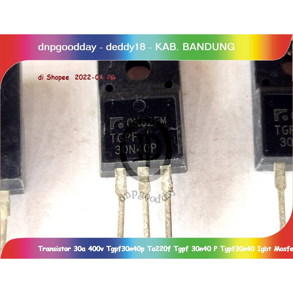 ทรานซิสเตอร์ 30a 400v Tgpf30n40p To220f Tgpf 30n40 P Tgpf30n40 Igbt Mosfet