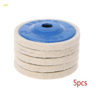 WER 5Pcs 4 Round Polishing Wheel Felt Wool Buffing Polishers Pad Buffer Disc Tools