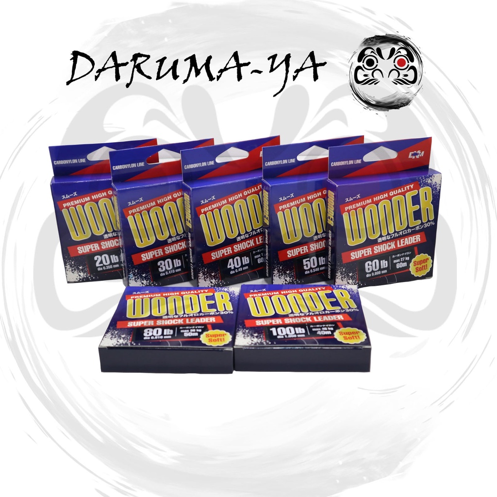 สายช็อคลีดเดอร์ Wonder Super Shock Leader 30% Fluorocarbon สายชอค สายหน้า