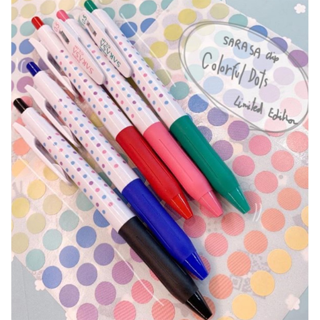 ZEBRA ปากกาเจล Sarasa Colorful Dots ขนาด 0.5 มม มีให้เลือก 5 สี 5 ด้าม - รูปที่ 2