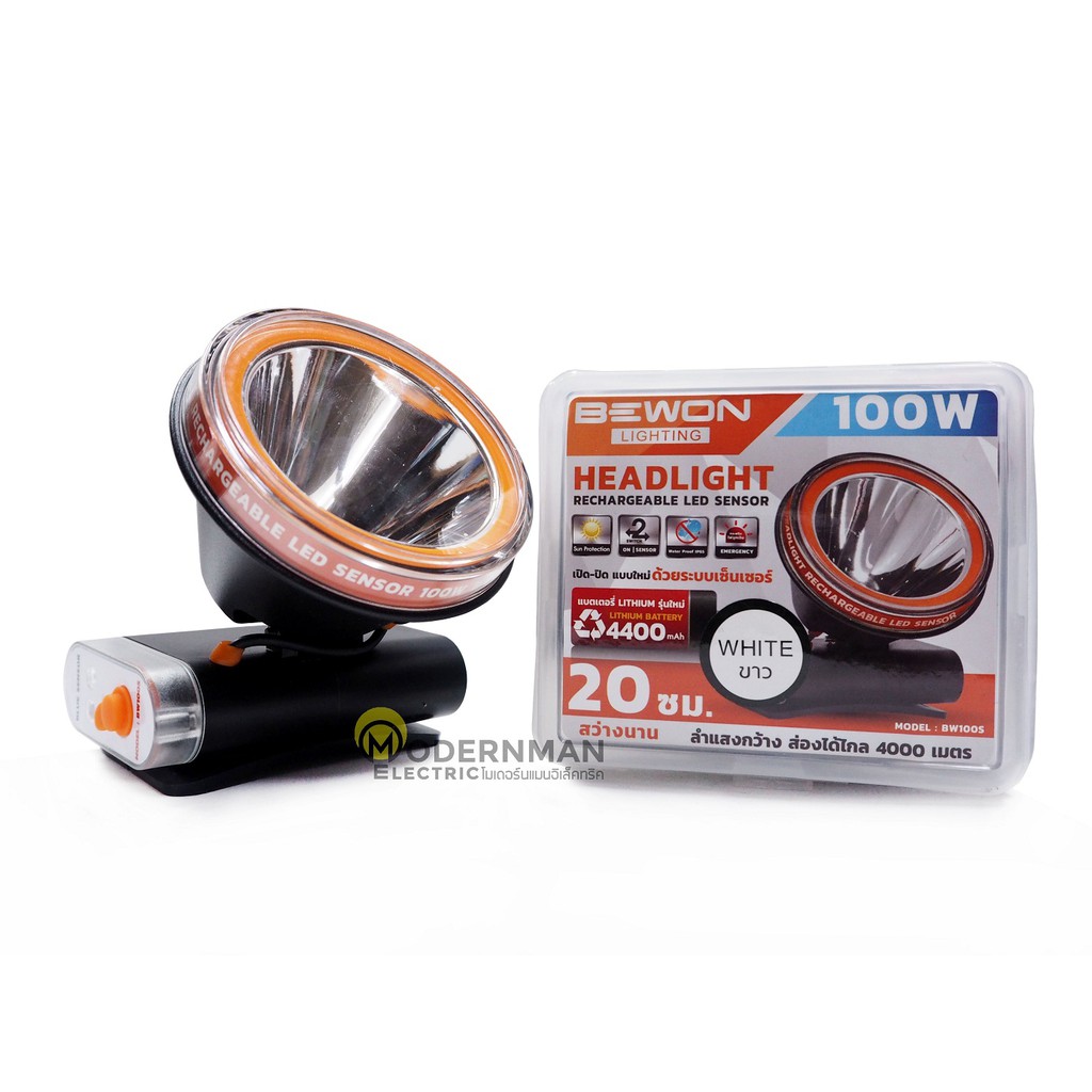 ไฟฉายคาดหัว ไฟคาดหัว ไฟคาดหัวแรงสูง Led 100W กันน้ำได้ เปิด-ปิด ด้วยระบบเซ็นเซอร์ แบตเตอรี่ลิเธียมชา
