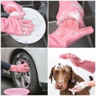 พร้อมส่ง Magic Silicone Dishwashing Gloves ถุงมือซิลิโคนมหัศจรรย์สารพัดประโยชน์ ราคา 199 บาท