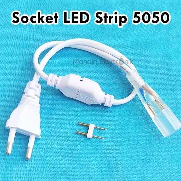 อะแดปเตอร์ซ็อกเก็ตแถบ LED 5050 220V - อะแดปเตอร์ไฟสายยาง LED - 5050 SMD 2 PIN LED Strip Socket