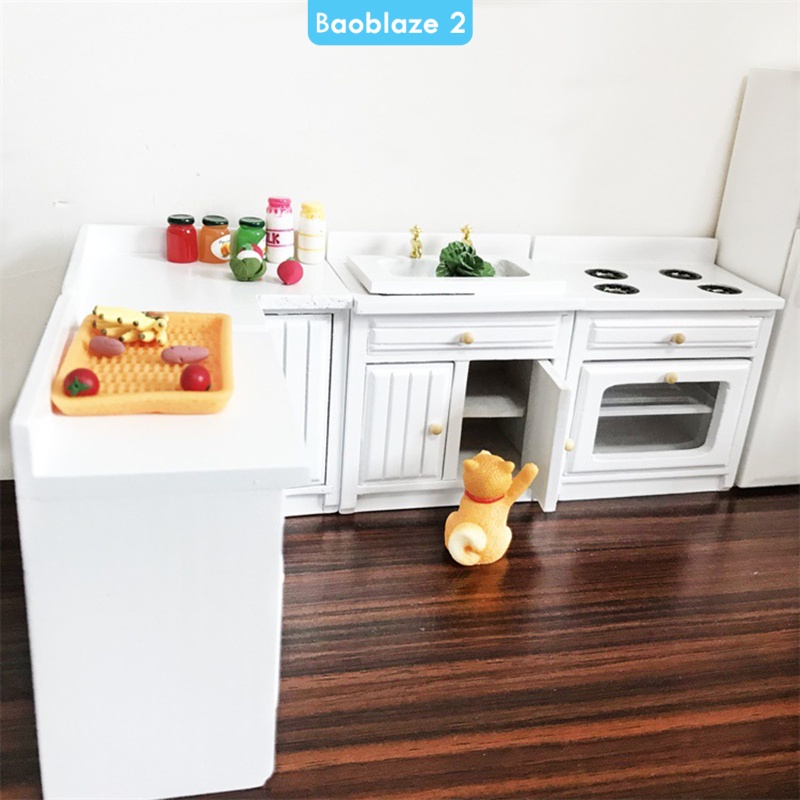 NANA 112 Dollhouse Miniature Wooden Kitchen Modern Cooking