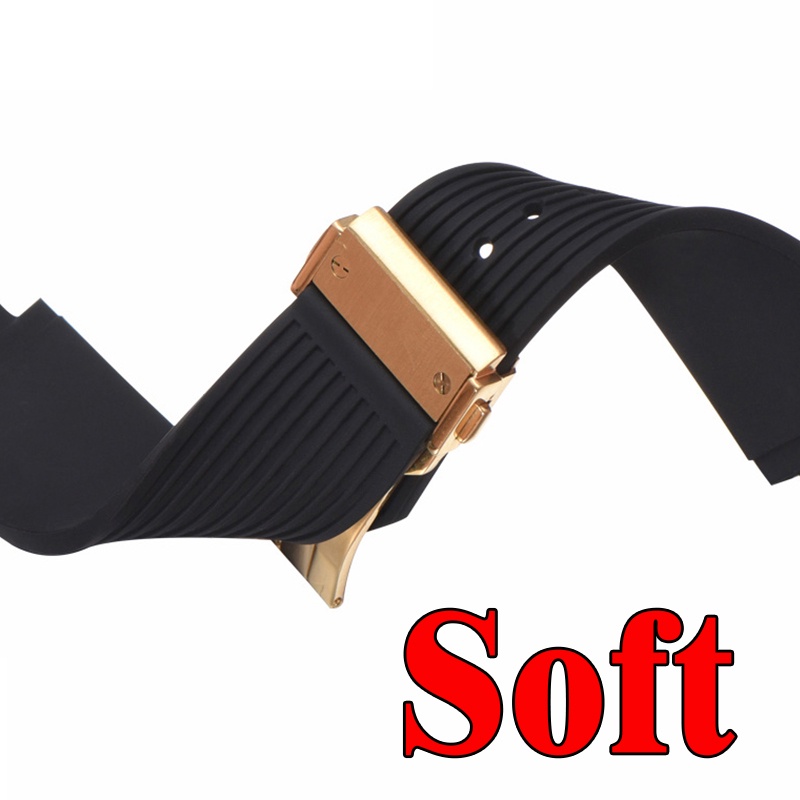 สายนาฬิกาข้อมือ สายยางซิลิโคน แบบพับได้ ขนาดใหญ่ อุปกรณ์เสริม สําหรับ HUBLOT BIG BANG CLASSIC FUSION