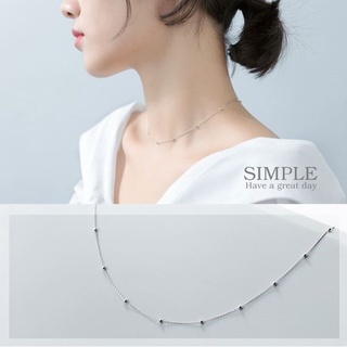 s925 Simple necklace สร้อยคอเงินแท้ รูปแบบเรียบง่าย ใส่สบาย เป็นมิตรกับผิว