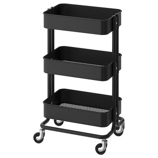 RÅSKOG Trolley black35x45x78 cm รวสกู๊ก รถเข็น ดำ 35x45x78 ซม.