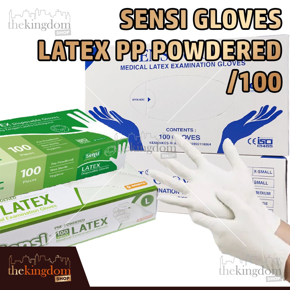 Sensi Gloves Latex Powdered /100 Medical Gloves Powder Handscoon