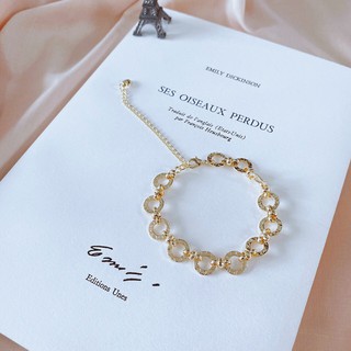 ADIZO เครื่องประดับเคลือบ ทองแท้ 18K สร้อยข้อมือ Multi Circle Bracelet