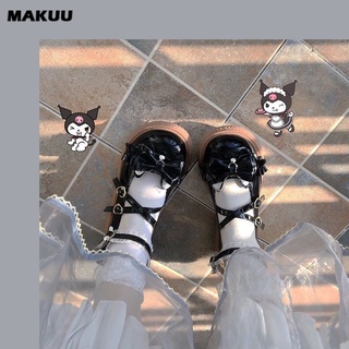 Makuu Melulu รองเท้าโลลิต้า หัวโต รองเท้าหนังนิ่ม สไตล์ญี่ปุ่น สําหรับผู้หญิง