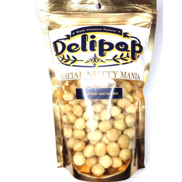 แมคคาเดเมียเม็ดซีก/เม็ดกลมอบรสธรรมชาติ/อบเกลือ Delipop Macadamia ถั่วอบสำหรับคนรักสุขภาพ