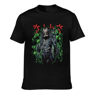 ผ้าฝ้ายคอกลมเสื้อยืด ผ้าฝ้าย พิมพ์ลาย Predator สําหรับผู้ชายfrom S-4XL