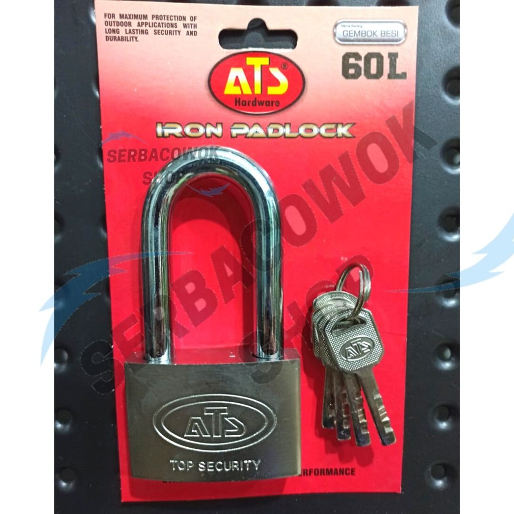 ATS กุญแจสีขาว 60 มม.คอยาว คุณภาพโครเมียม ATS กุญแจกระสุน