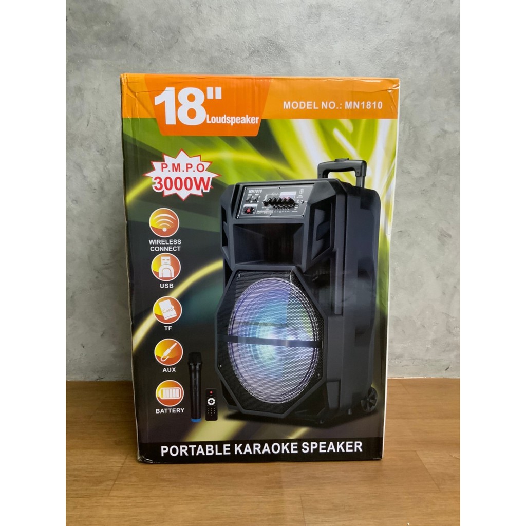 ลำโพงบลูทูธ MN-1810/1811/1812 ดอก18นิ้วมี AUX ปรับBASS/ECHO กระหึ่มเบสแน่น  มีล้อลาก - รูปที่ 3