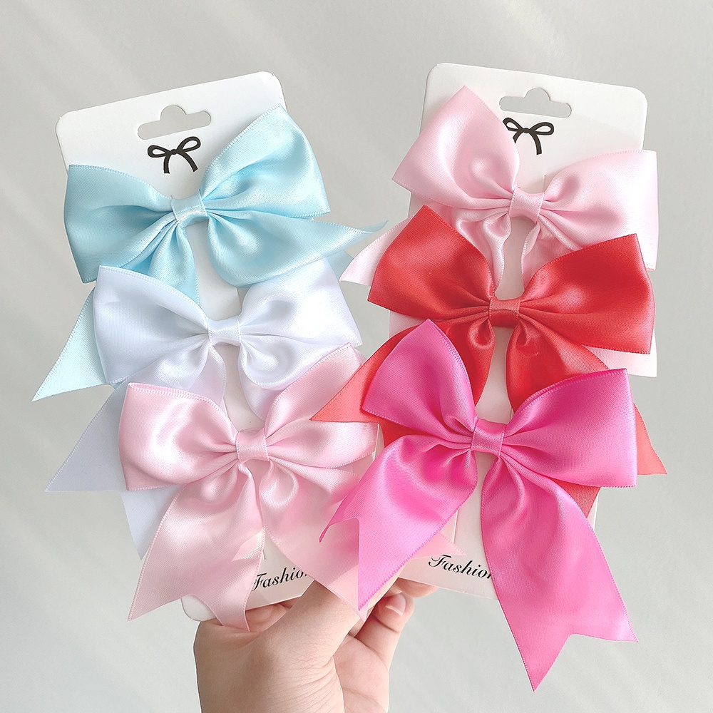 กิ๊บติดผม โบว์น่ารัก หลายสี กิ๊บติดผม กิ๊บติดผม แฮนด์เมด ของขวัญคริสต์มาส สําหรับเด็ก 3 ชิ้น / ชุด