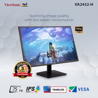 ViewSonic VA2432-H Frameless Design 1080p Monitor (23.8"/FHD/IPS/75Hz/5ms)