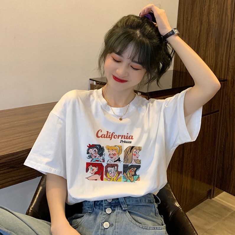เสื้อยืด Oversize ผ้าCotton 100% แฟชั่นสไตล์เกาหลี T-Shirt โอเวอร์ไซส์ สกรีนลายสวยงาม พร้อมส่ง