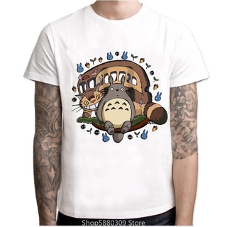 เสื้อยืด พิมพ์ลายการ์ตูนอนิเมะ Totoro สไตล์ญี่ปุ่น สําหรับผู้ชาย