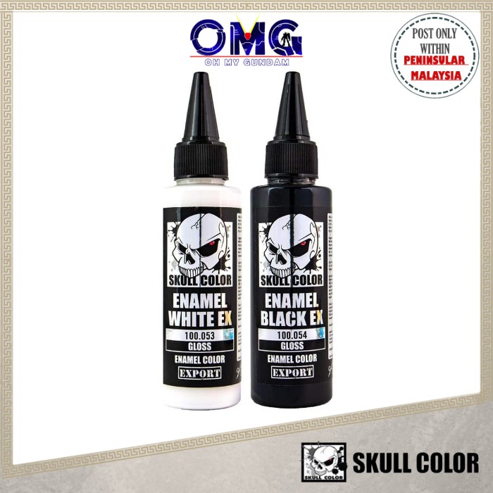 Paint Skull Color Enamel White Black EX 053 054 Gundam Color Airbrush Painting Pre-thinned Color Ena