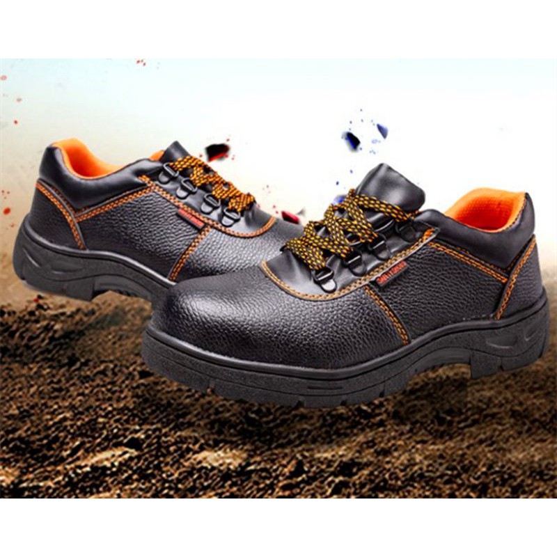 Safety Boots 239 บาท รองเท้าเซฟตี้รองเท้าหนังไมโครไฟเบอร์ป้องกัน หัวเหล็ก พื้นเหล็ก ทนต่อการสึกหรอ Men Shoes