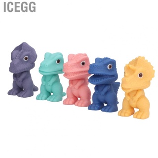 Icegg 5Pcs Baby Bath Dinosaur Toys Early Learn Silicone Toy Kid Boys Girls Gift