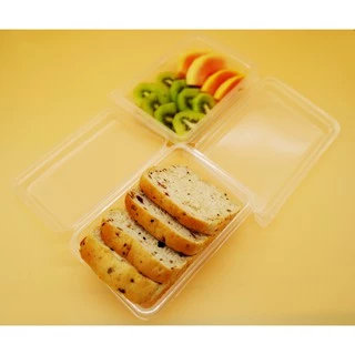 กล่องข้าวพลาสติก กล่องข้าวฝาในตัว กล่องข้าว 1 ช่องฝาใส ตัวใส มีฝา 19.2x14x6.75cm 750ml
