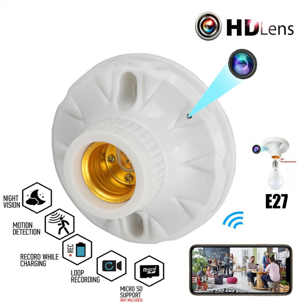 2025 ใหม่กล้อง E27 หลอดไฟผู้ถือซ็อกเก็ต 1080P HD กล้อง Wifi Cam Night