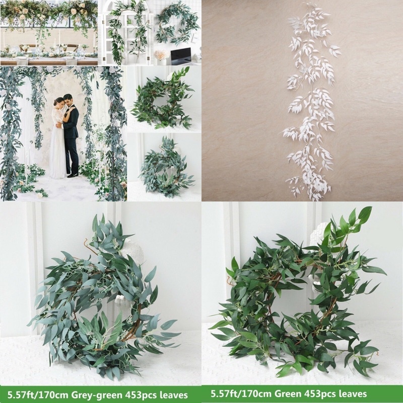 🍃 เถาวัลย์ปลอม ใบไม้ปลอม ตกแต่งปาร์ตี้ ตกแต่งบ้าน พร้อมส่งในไทย🍃