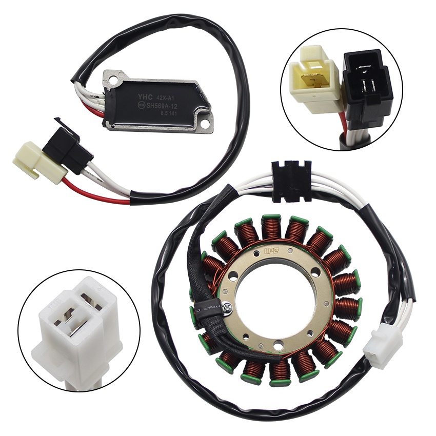 รถจักรยานยนต์ Magneto Stator Coil เครื่องปรับแรงดันไฟฟ้าสําหรับ Yamaha XV400 XV500 XV535 XV535S Vira