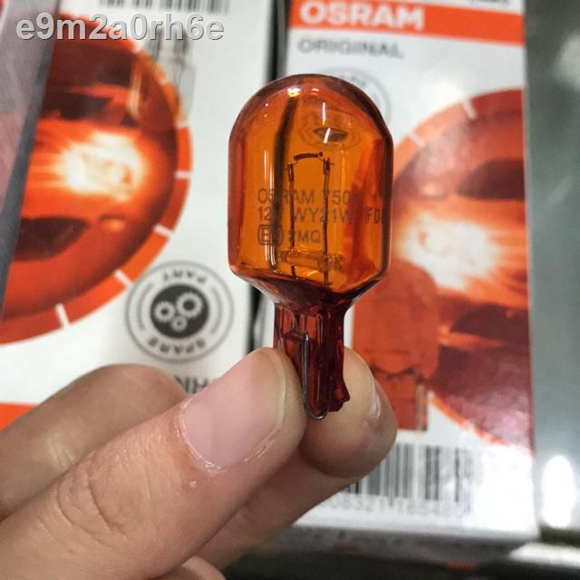 ○✢◑หลอดไฟ osram แท้ T20 เสียบใหญ่ สีส้ม 1 ไส้ wy21w 12v 21w