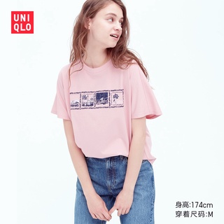 Uniqlo เสื้อยืดแขนสั้น พิมพ์ลาย UT PEANUTS RS สําหรับผู้หญิง 452978ยืด.สบาย.รัก