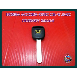 กุญแจเปล่า กุญแจรถยนต์ฮอนด้า พื้นดำ โลโก้ทอง     HONDA ACCORD CIVIC CR-V JAZZ ODESSEY S2000 BLANK KEY