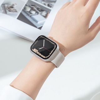 พร้อมส่ง สายนาฬิกาข้อมือซิลิโคน ลายดาว พร้อมเคส สําหรับ iWatch band Watch Strap 45 มม. 41 มม. Series 8 7 SE 6543 41 มม. 45 มม. Ultra 49 มม.