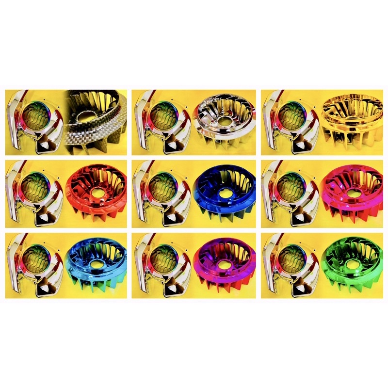 ฝาครอบใบพัด+ใบพัด Mio125iGT ,Fino125i ,GT125 ,Q-BIX ฝาครอบใบพัดชุบรุ้ง+ใบพัดหลากสี มี 9 สี ฝาครอบใบพ