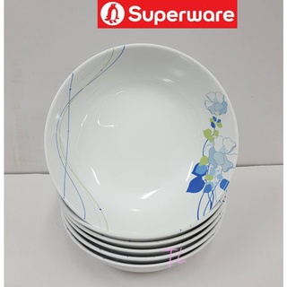 ชาม6"=6 ชิ้น (เล็ก)ลายบลูมมิ่ง บูล ซุปเปอร์แวร์เกรดA เมลามีน100%