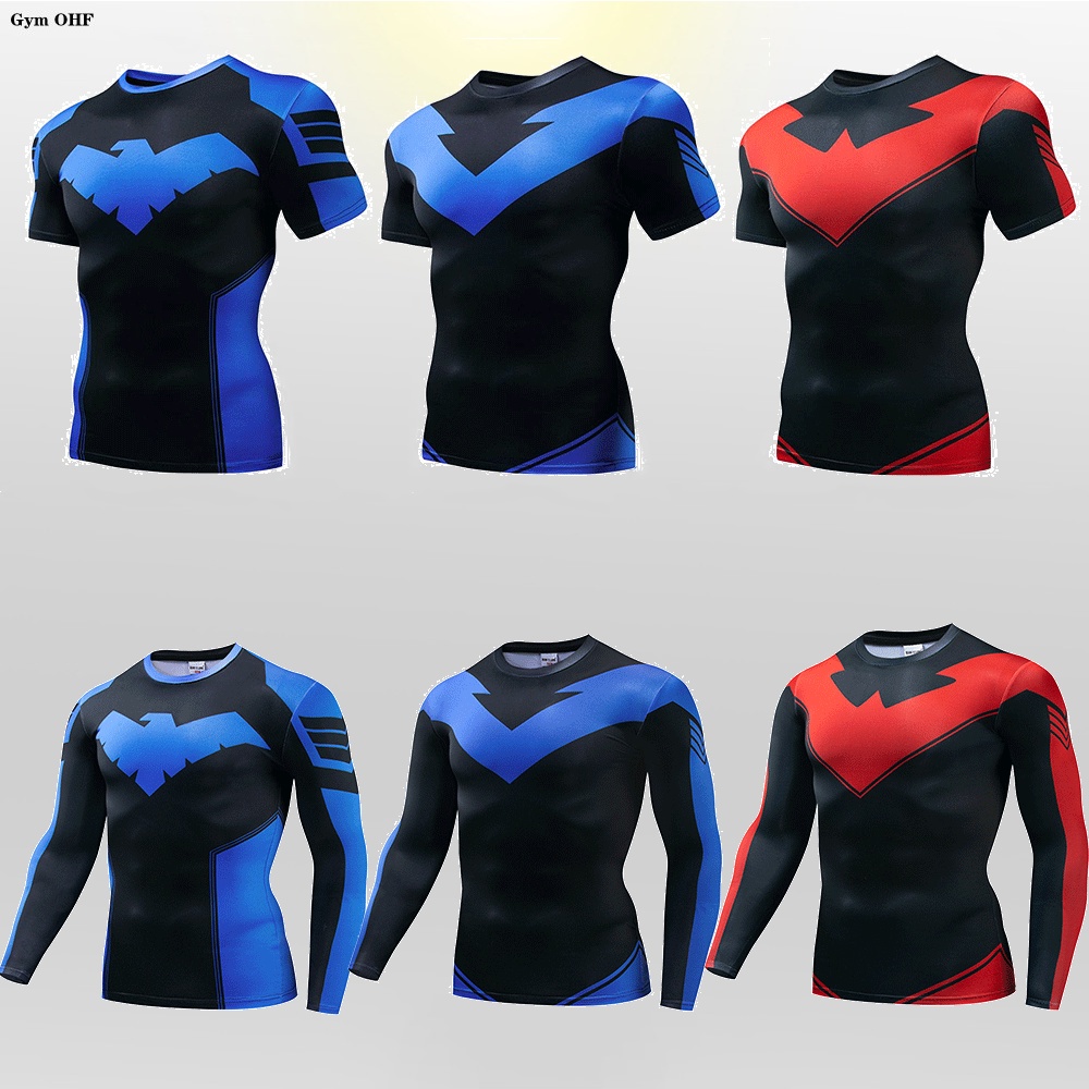 ใหม่ เสื้อยืด พิมพ์ลาย Nightwing 3 มิติ เหมาะกับการเล่นกีฬา เพาะกาย สําหรับผู้ชาย