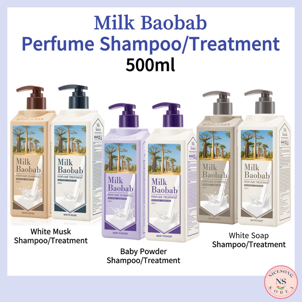 [Milk Babab]milk Baobab Shampoo/Treatment 500ml 3type Scent จากเกาหลี