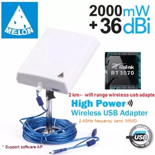 150Mbps 36dBi 2000Mw USB Wifi Adapter Outdoor &amp; indoor ตัวรับ Wifi แรงๆ ระยะไกล MELON N4000