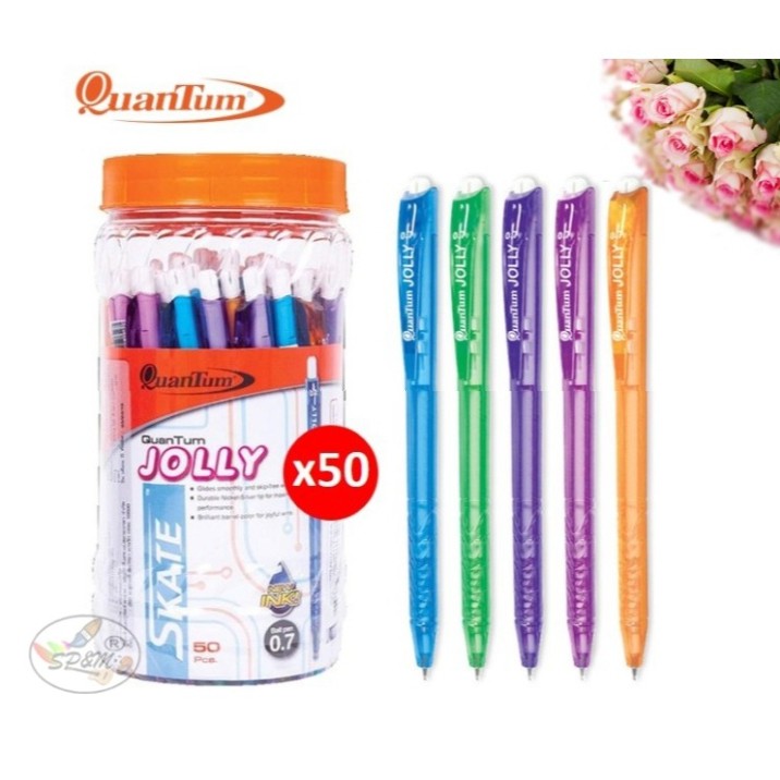 ปากกาควอนตั้ม (Quantum) รุ่น ปากกาสเก็ต จอลลี่ 0.7  สีน้ำเงิน ปากกาลูกลื่น Quantum JOLLY 0.7  50ด้าม