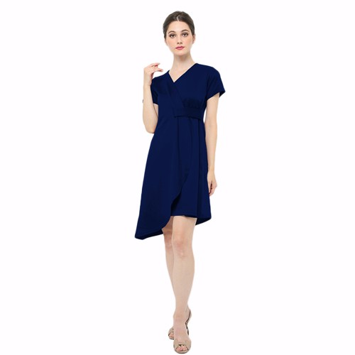 MILLE Kimmel ชุดเดรสต่อต้านริ้วรอยสีกรมท่าสําหรับผู้หญิง