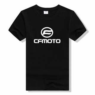 เสื้อยืดผ้าฝ้ายพรีเมี่ยม เสื้อยืดลําลอง ผ้าฝ้าย แขนสั้น พิมพ์ลายโลโก้ Cfmoto ทรงหลวม แฟชั่นสําหรับผู้ชาย และผู้หญิง