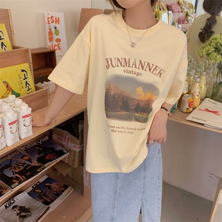 เสื้อยืดแขนสั้น พิมพ์ลาย แฟชั่นยอดนิยม สไตล์เรโทร 220328