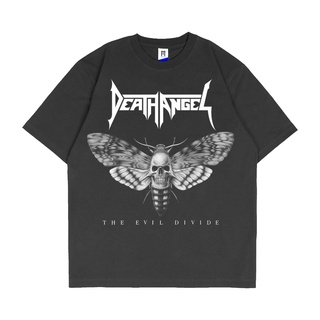 oversize T-shirt เสื้อยืดพรีเมี่ยม พิมพ์ลายวง DEATH ANGEL - THE EVIL DIVIDE สไตล์วินเทจ S-5XL