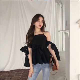 เสื้อสายเดี่ยวผูกโบว์