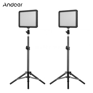 Andoer Photography Light Kit with 2 * WY-160C LED Video Light Panel Fill-in Lamp Dimmable 3300K-5600K + 2 * 80cm/31.5in