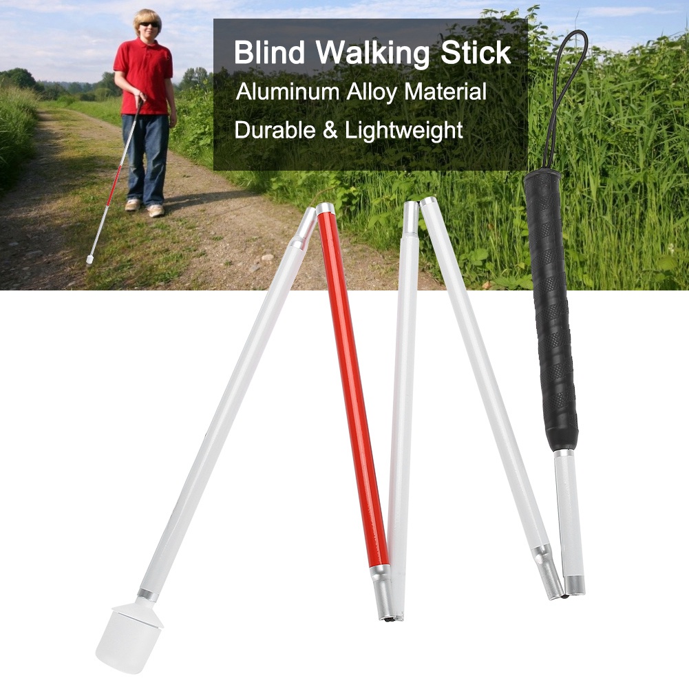 Folding Blind Guide stick Visually Impaired Crutch Cane Blind Walking Stick  Walker Aluminium Easy Folding 